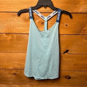 Nike Women's Elastika Elevate Tank Top Light Blue Just Do It Lg workout athlete